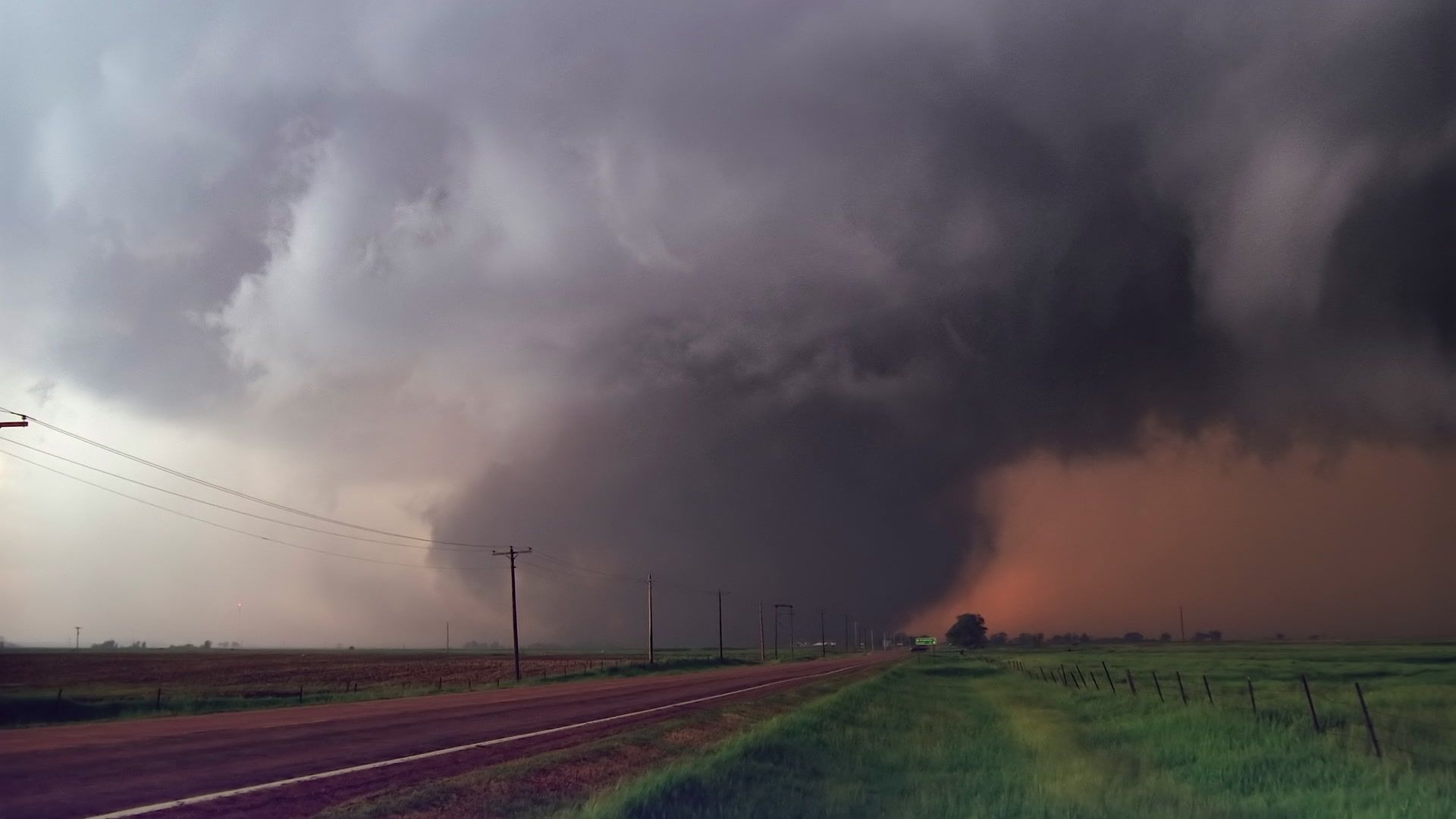 Storms on 35 - Spencer, South Dakota tornado crosses highway