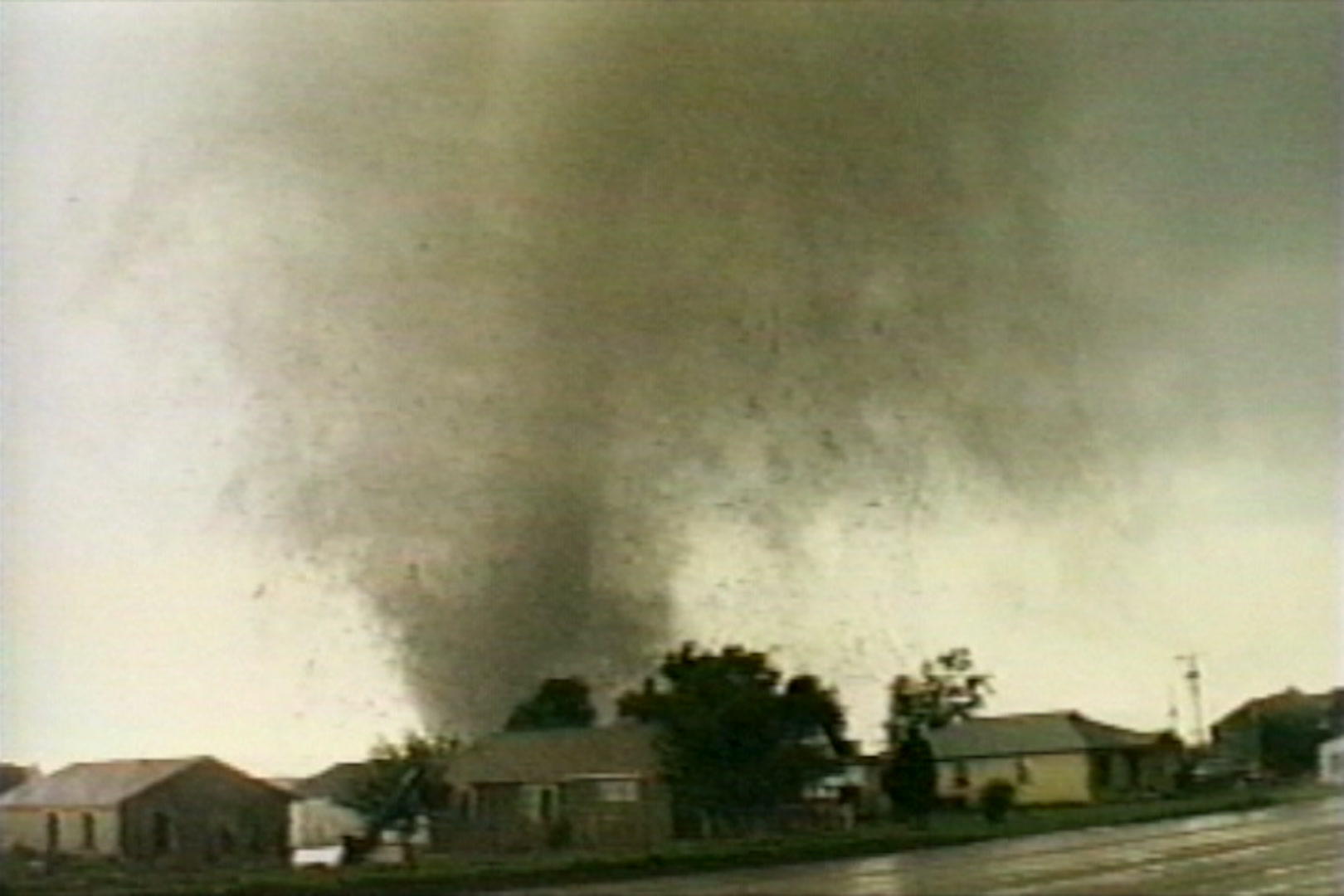Pampa, Texas tornado tracks behind houses