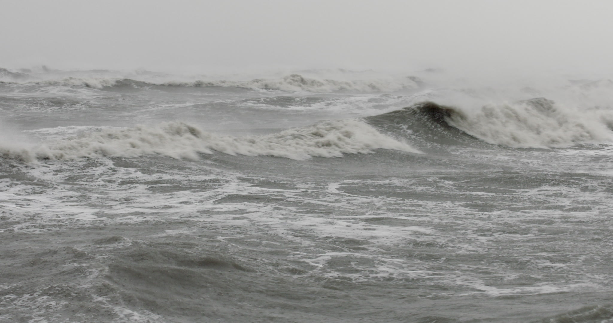 Hurricane Delta - Crashing waves roll by