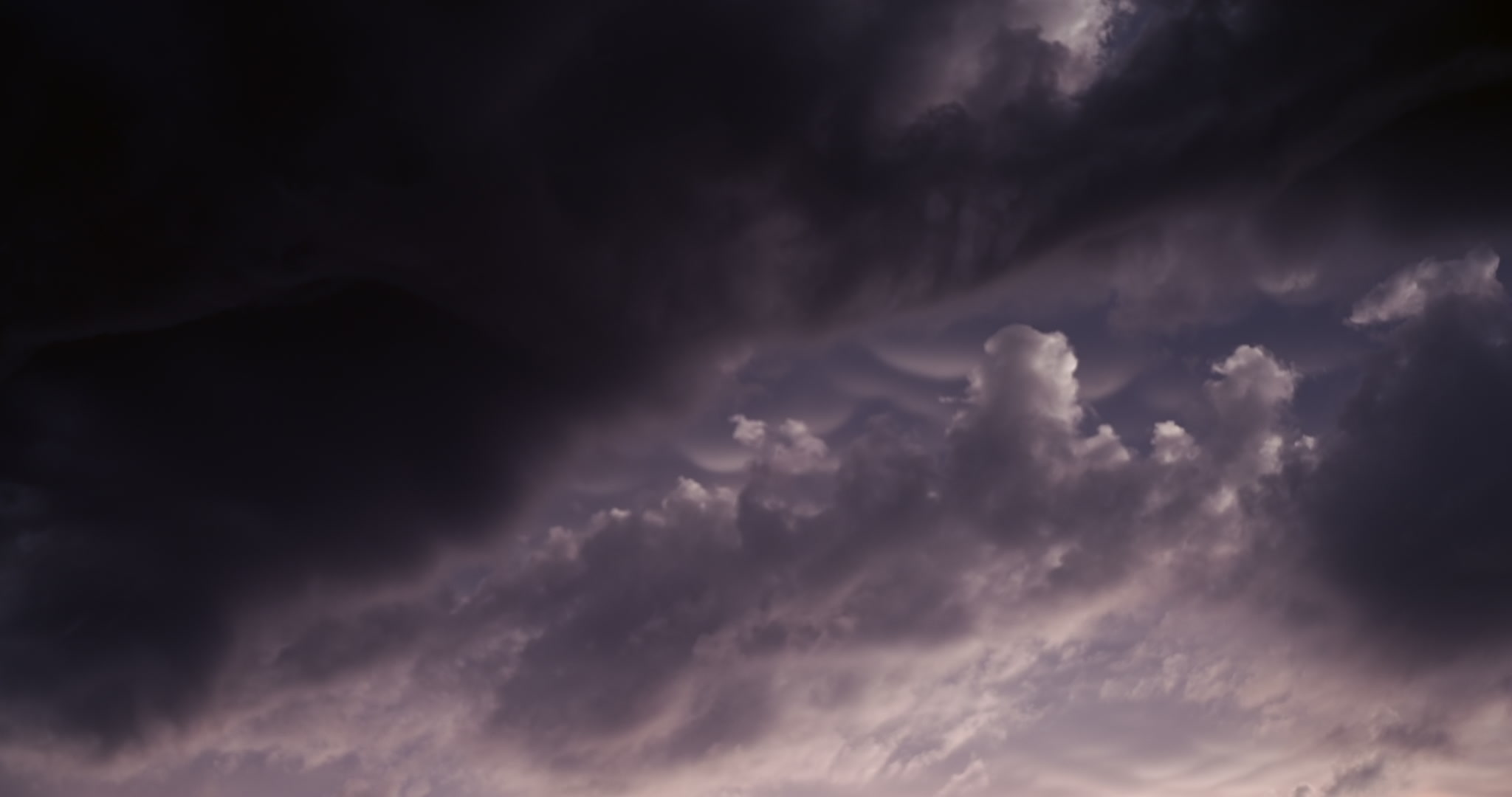 Storm Clouds - Dark storm clouds drift above setting sun, evening, real-time, Waco, Texas, 4K