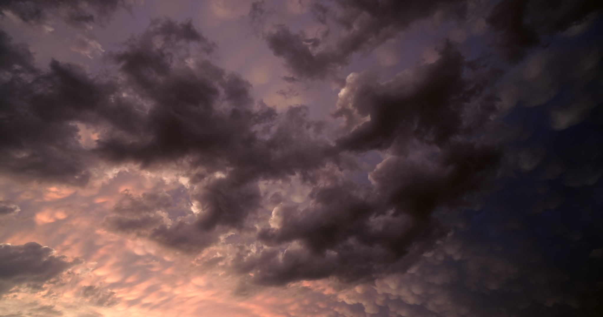 Storm Clouds - Beautiful post-storm clouds over sunset, dusk, Waco, Texas, 4K