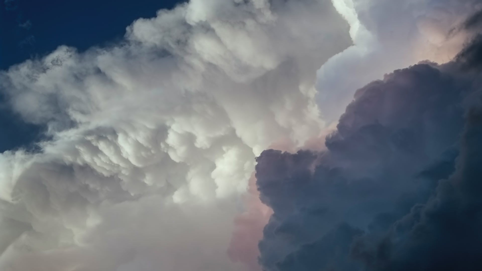 Storms on 35 - Colorful storm tops at sunset, El Reno, Oklahoma