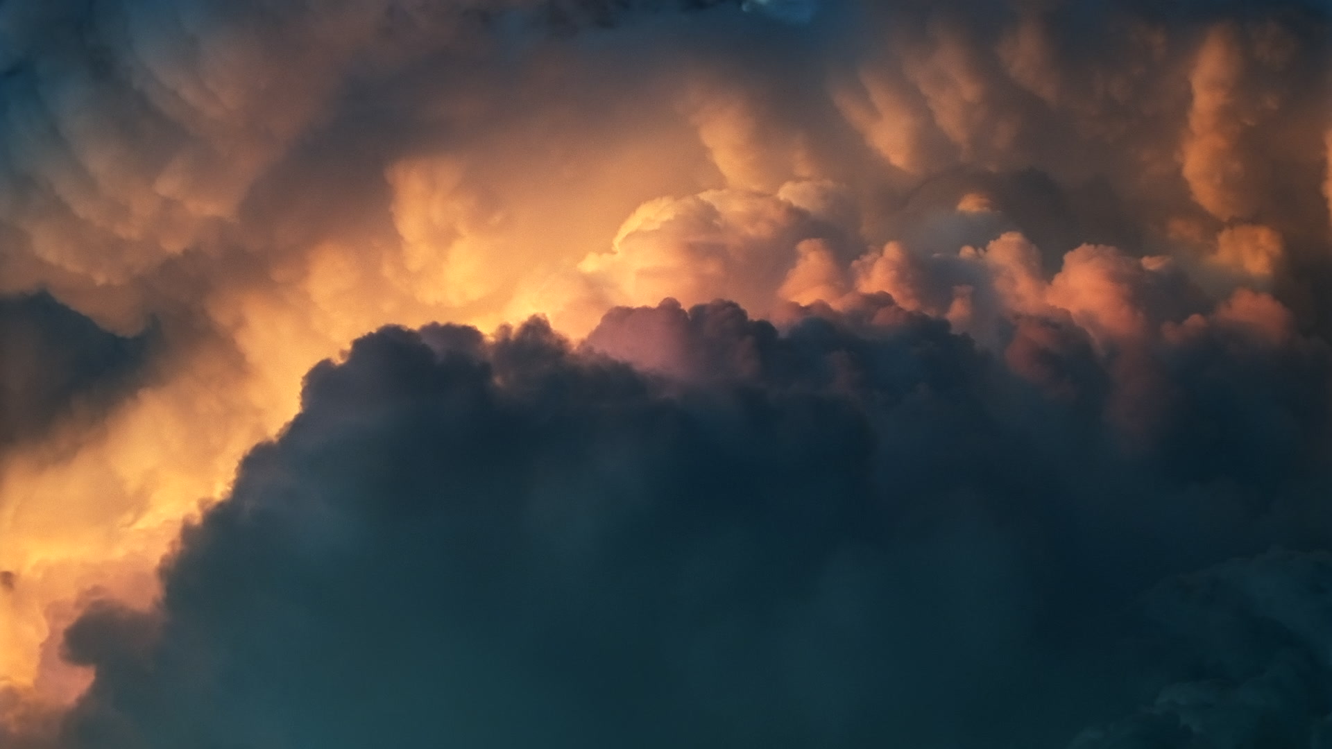 Storms on 35 - Beautiful alpenglow on storm tops, El Reno, Oklahoma