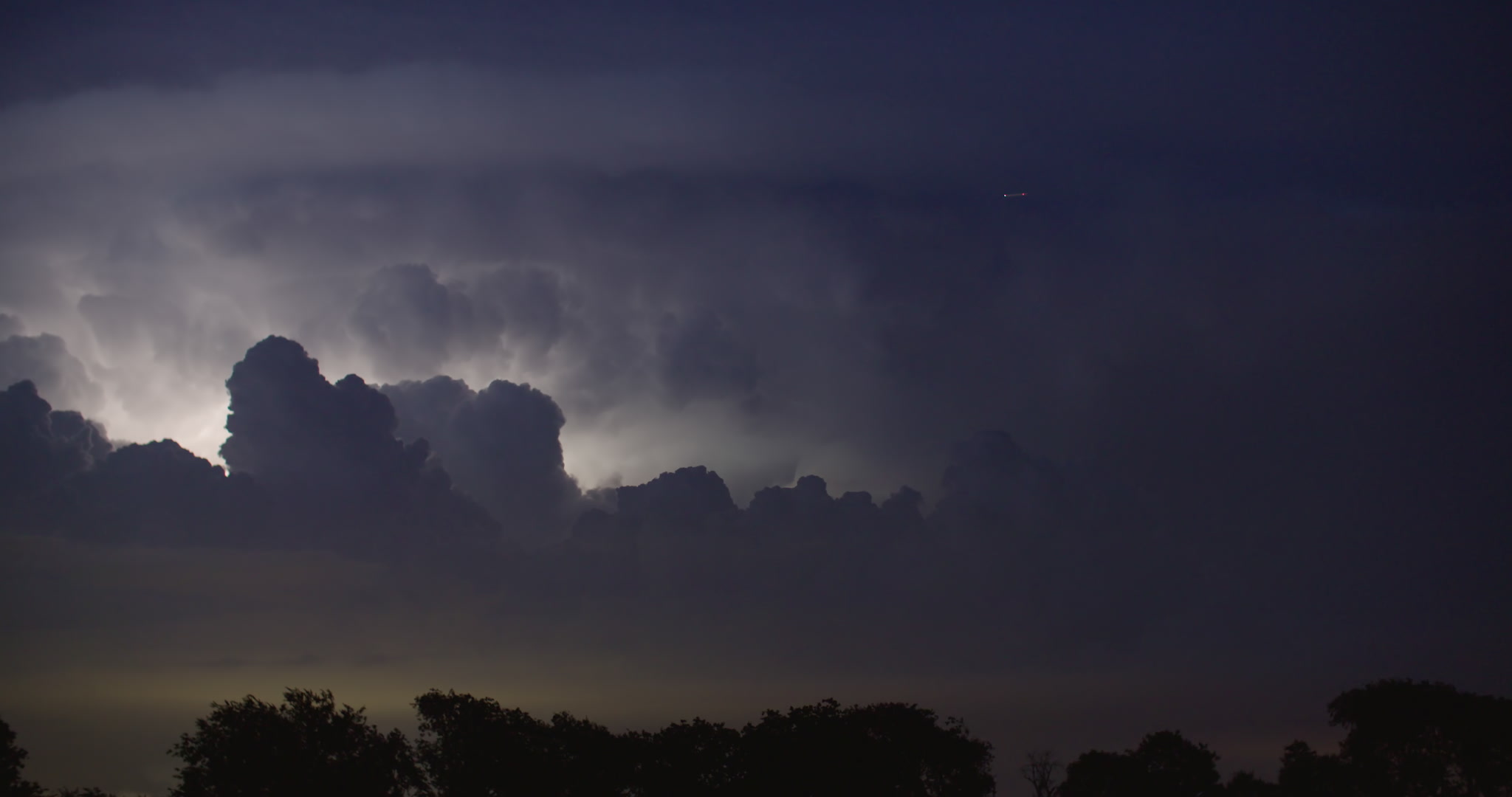 4K Storm Clouds - Thunderstorm, continuous lightning, dusk, time-lapse
