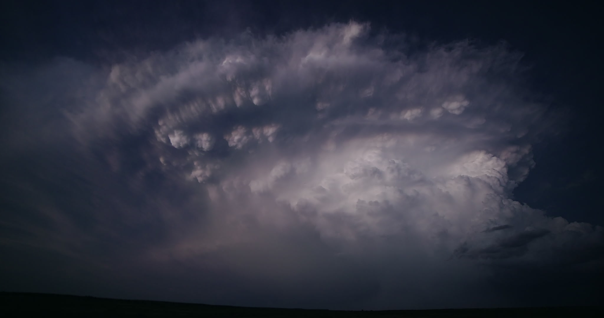 Storm clouds - Insane shot of severe thunderstorm and lightning at dusk, time-lapse, 4K