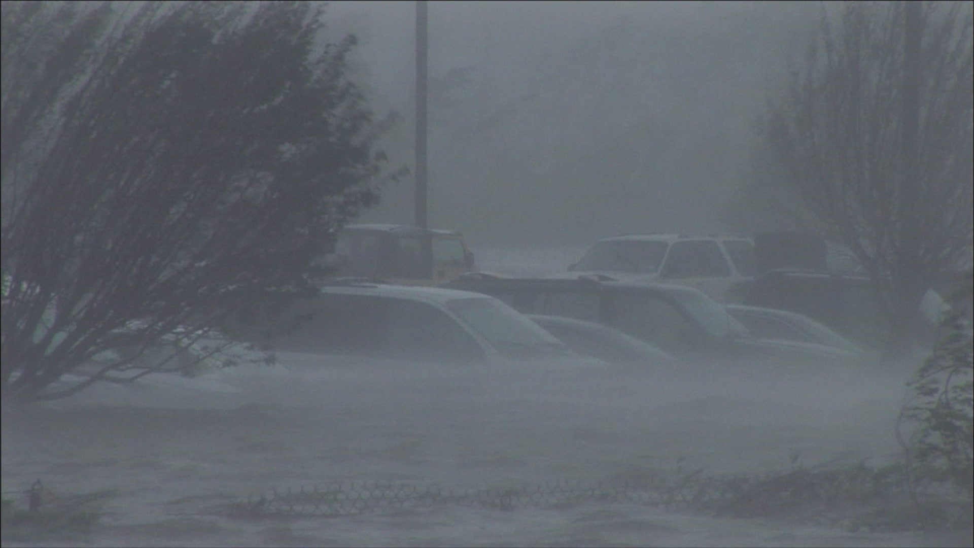 Flooded cars, record storm surge, Hurricane Katrina, 4K