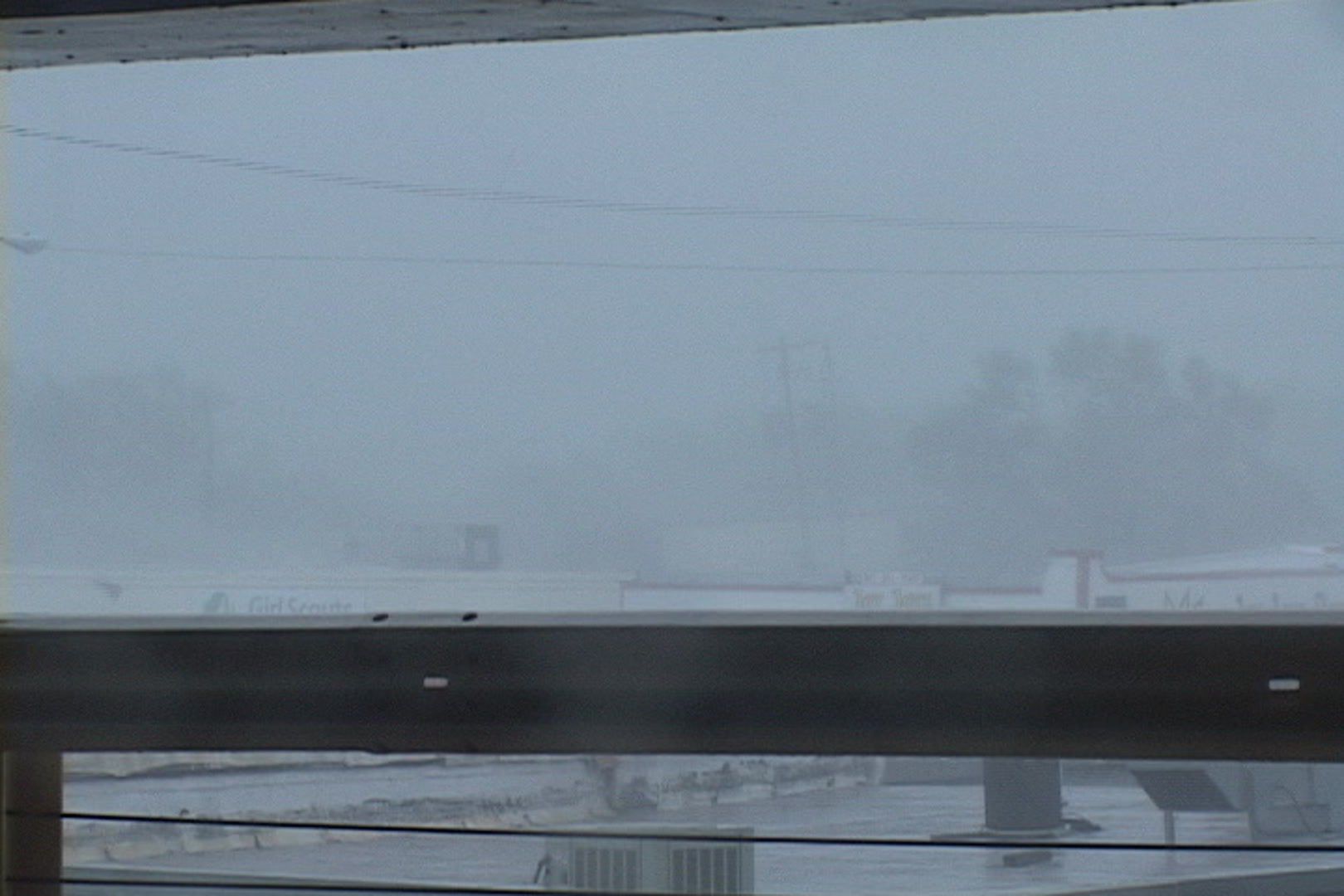 Roof explodes into air, intense wind, rain, Hurricane Katrina