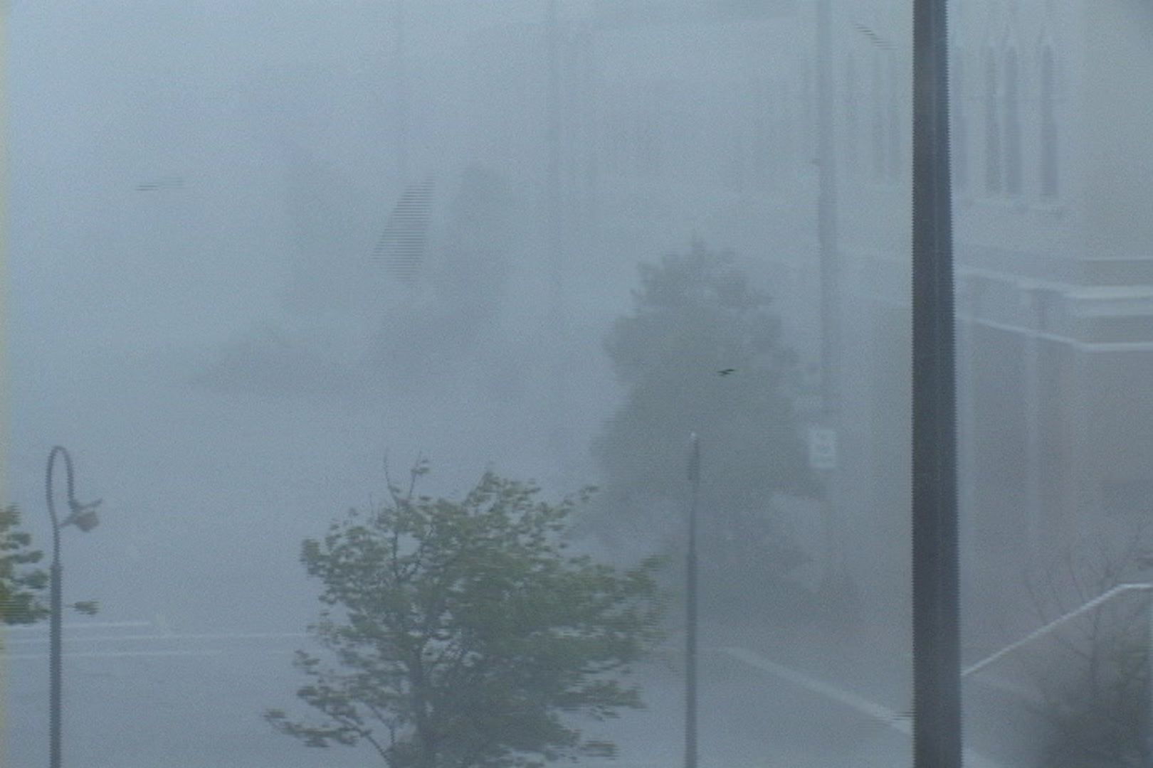 Intense wind and rain blow through city, Hurricane Katrina