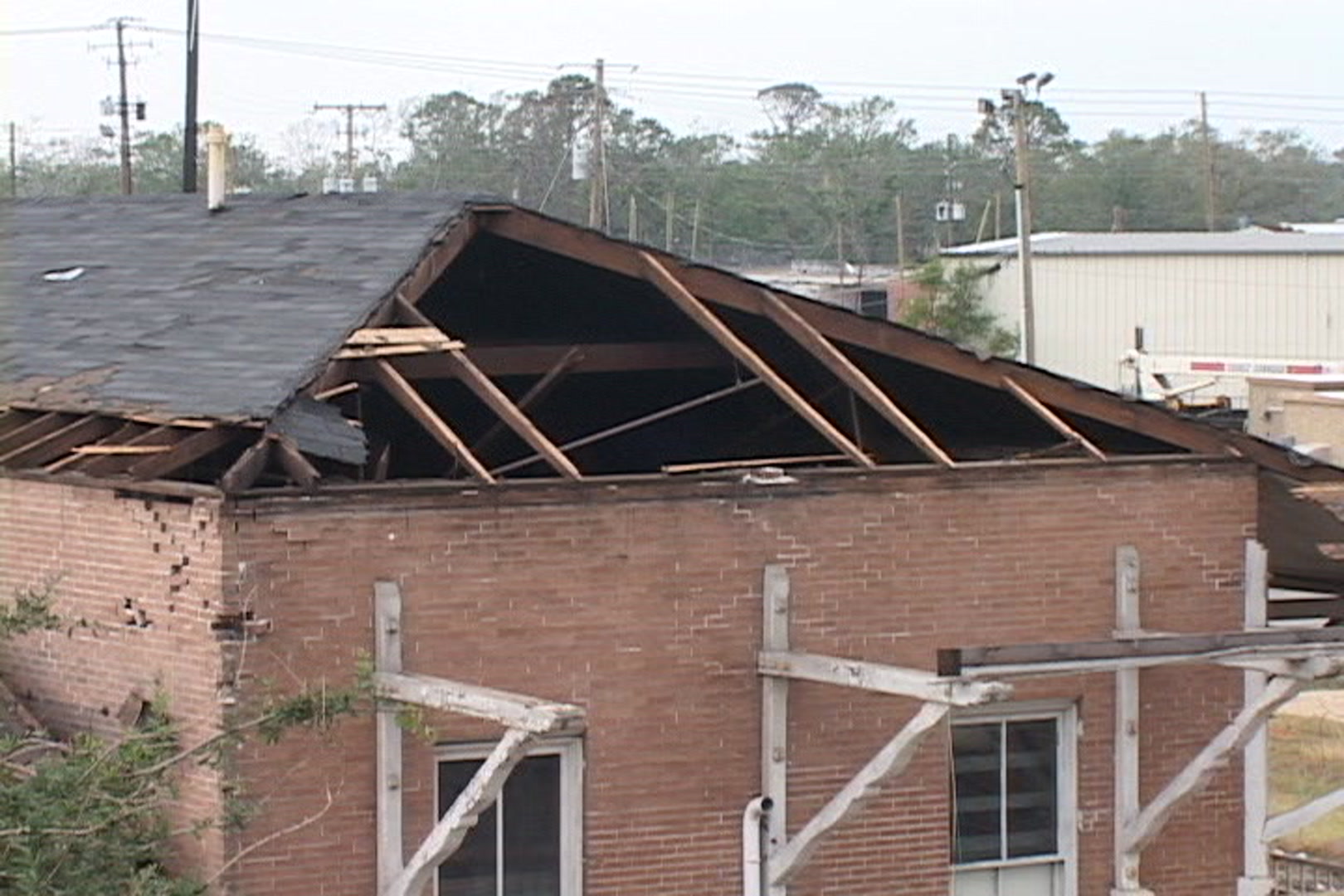 Roof ripped from home, Hurricane Katrina aftermath