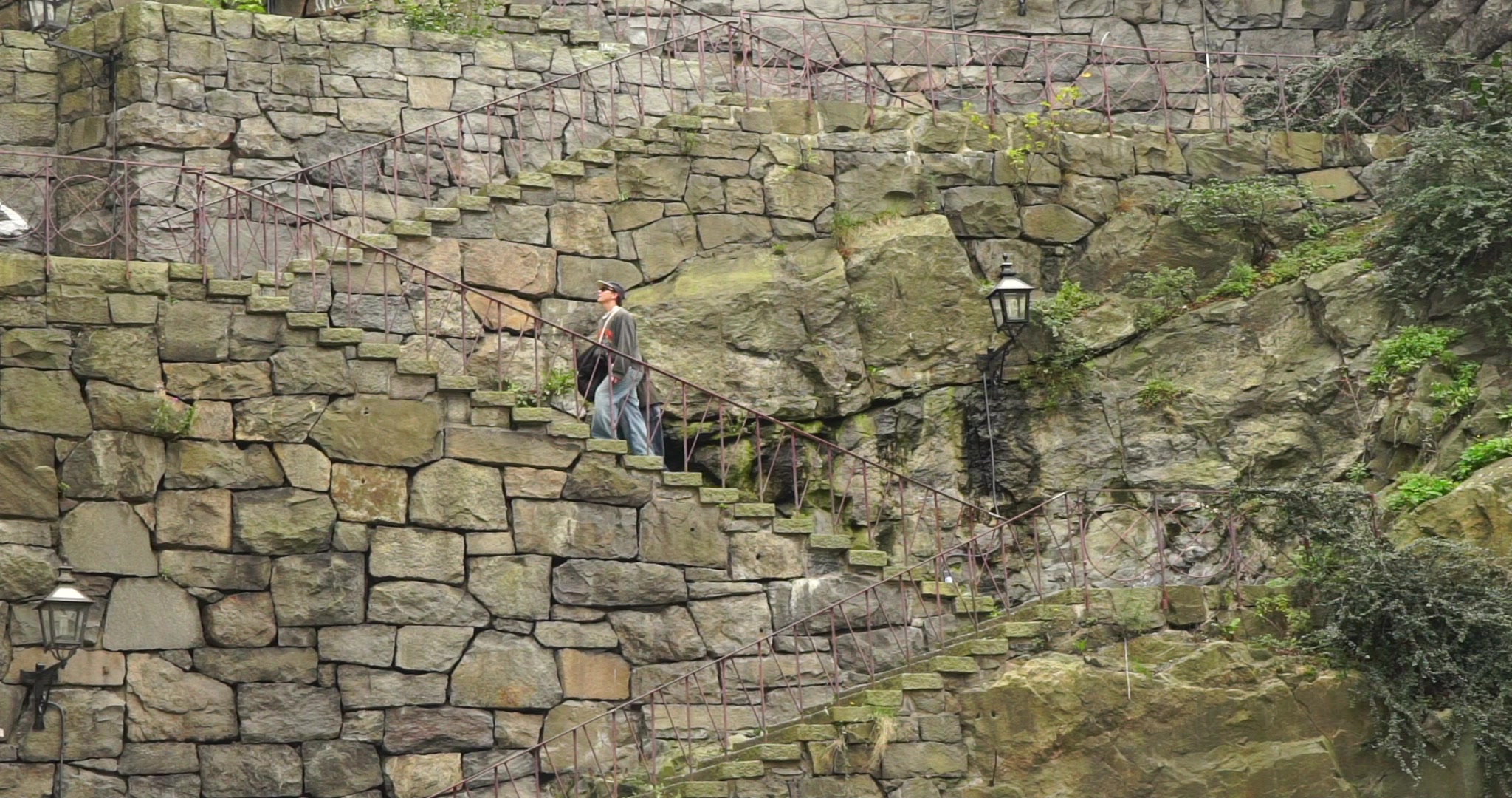 couple ascending stairway - slomo.mp4