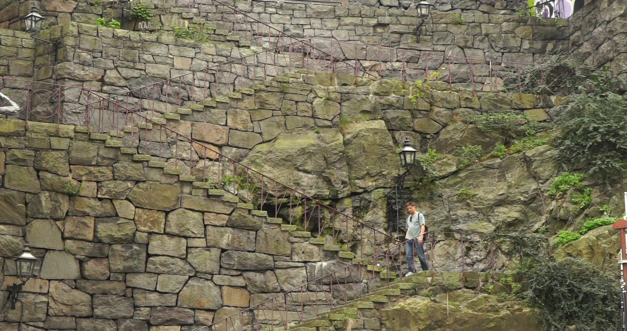 man descending stairway - slowmotion.mp4