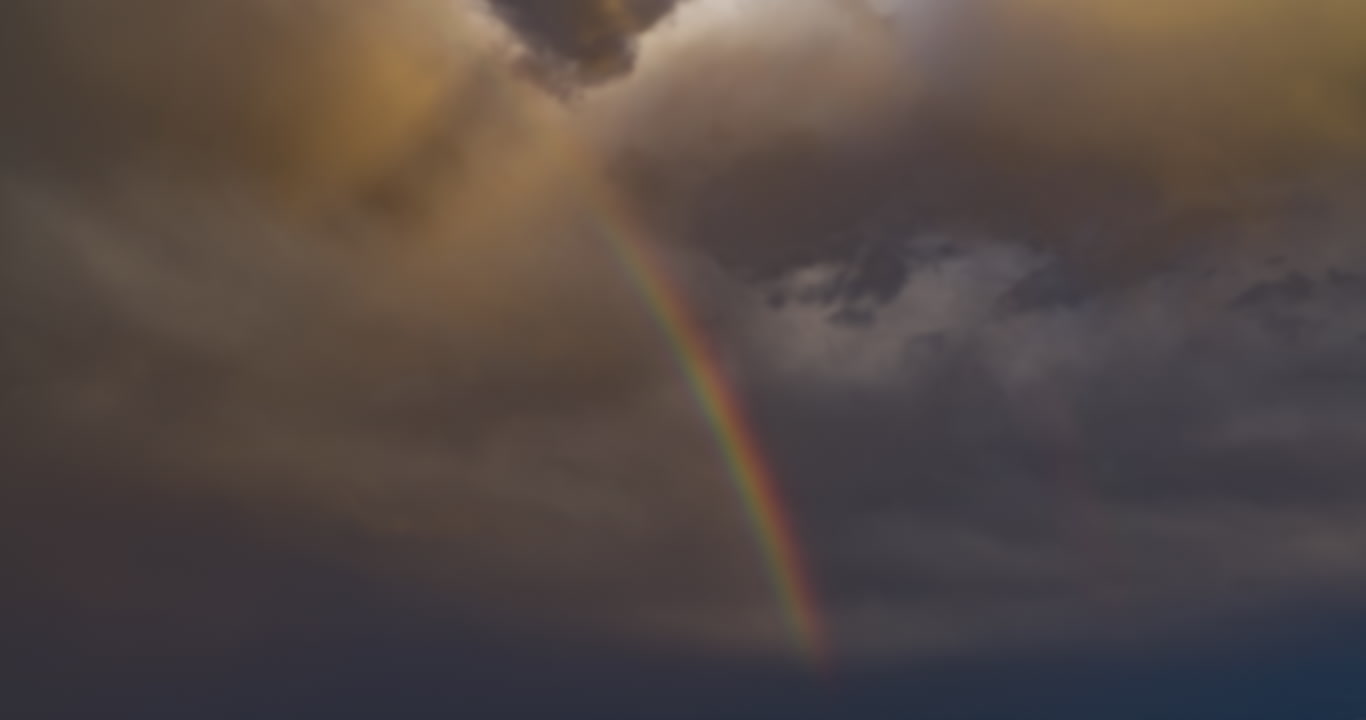 Rainbow time-lapse, stormy sky sequence, 4K