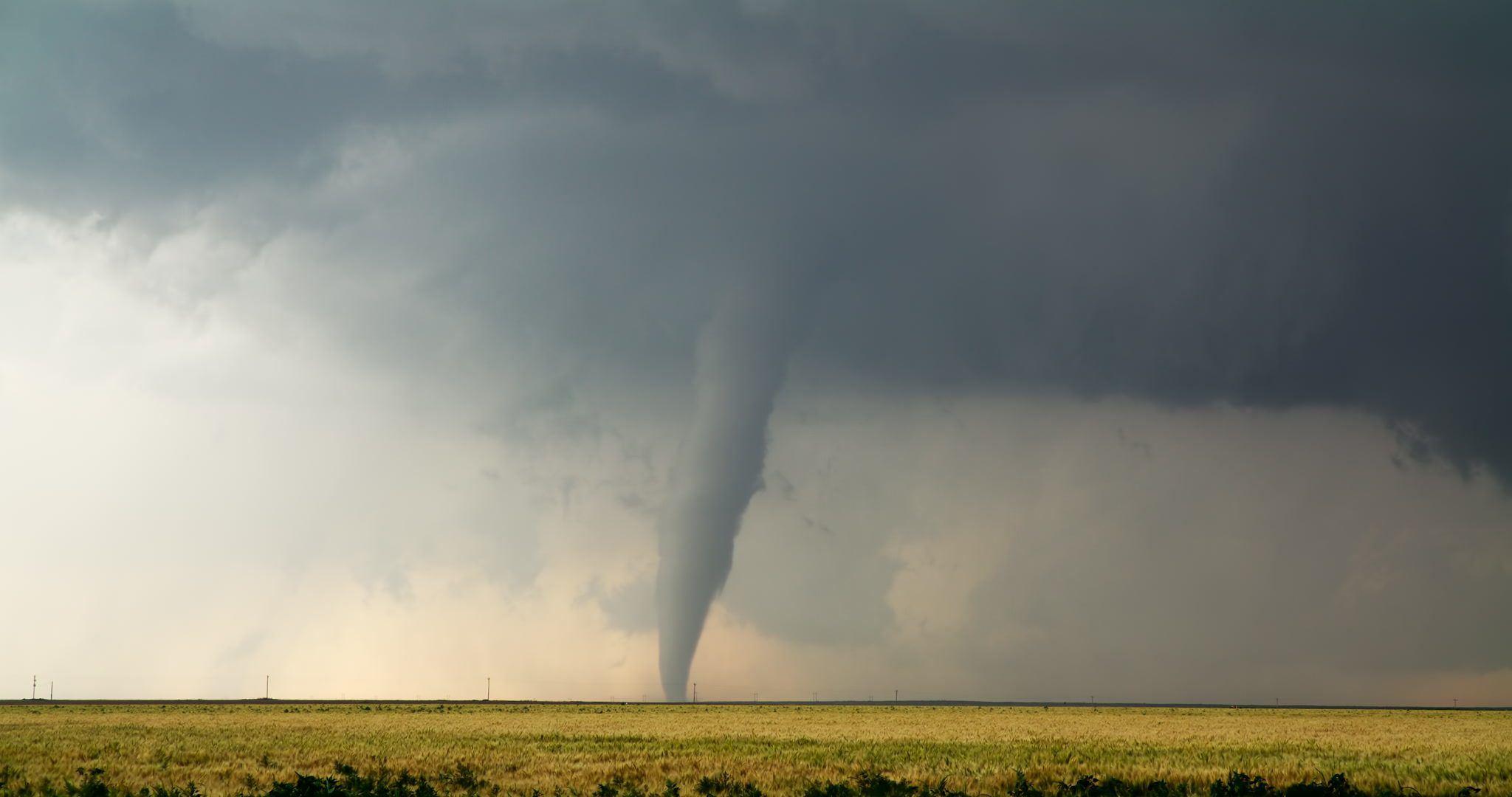 Dark tornado with lightning bolt, Holly, Colorado, 6K