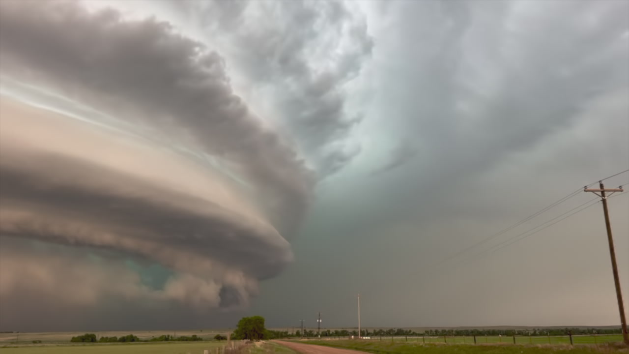 The amazing, alien mothership Slapout, Oklahoma supercell thunderstorm, 4K