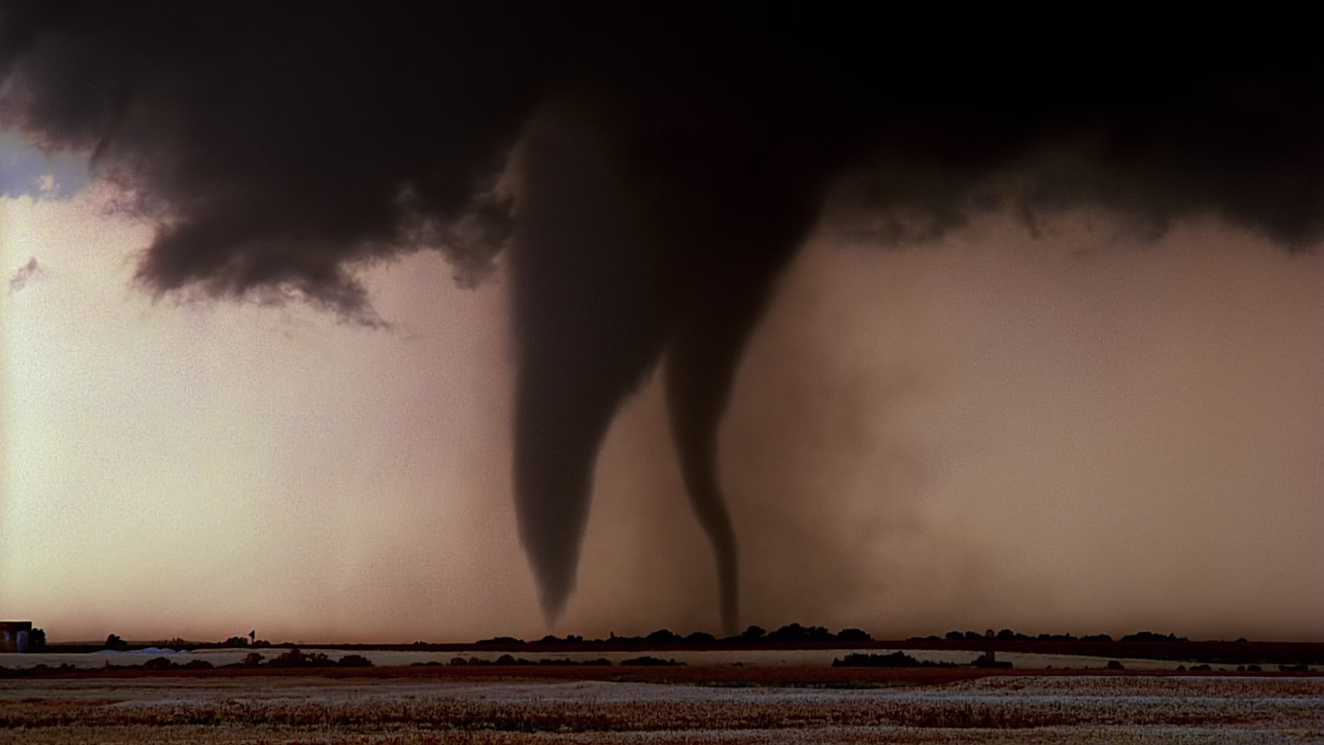 Double "sisters" tornadoes, Harper, Kansas, 35mm film to HD 1080