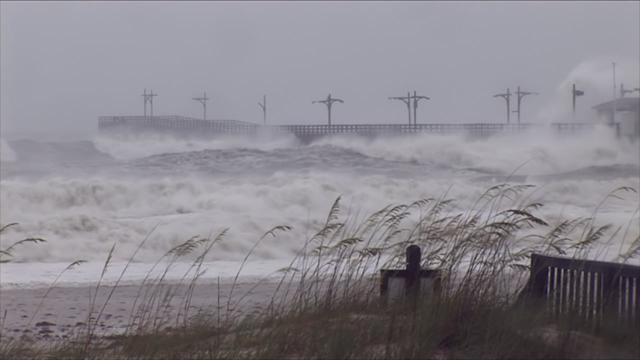 Large storm waves batter shore  - Hurricane Dennis, Florida, 2005