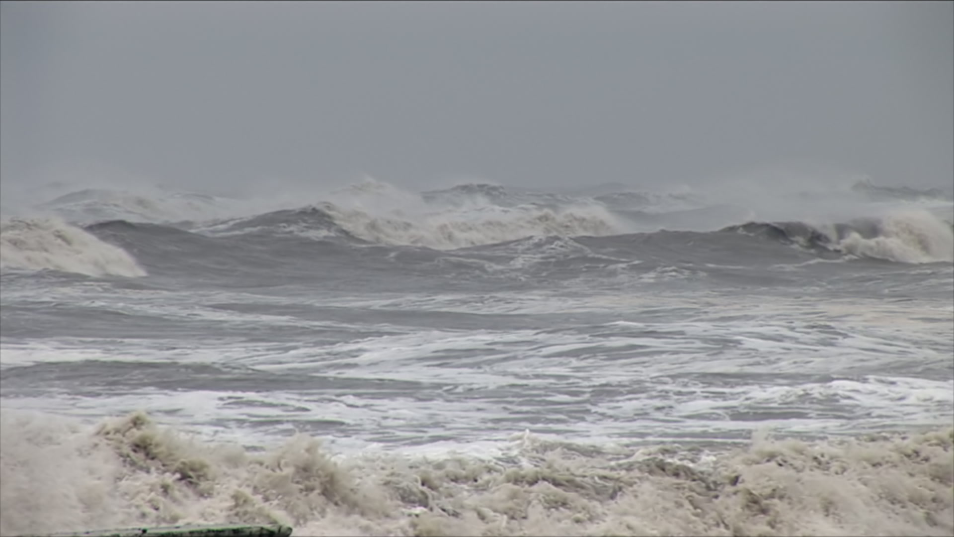Large crashing storm waves - extremely destructive Hurricane Ike, Galveston, 2008, HD 1080
