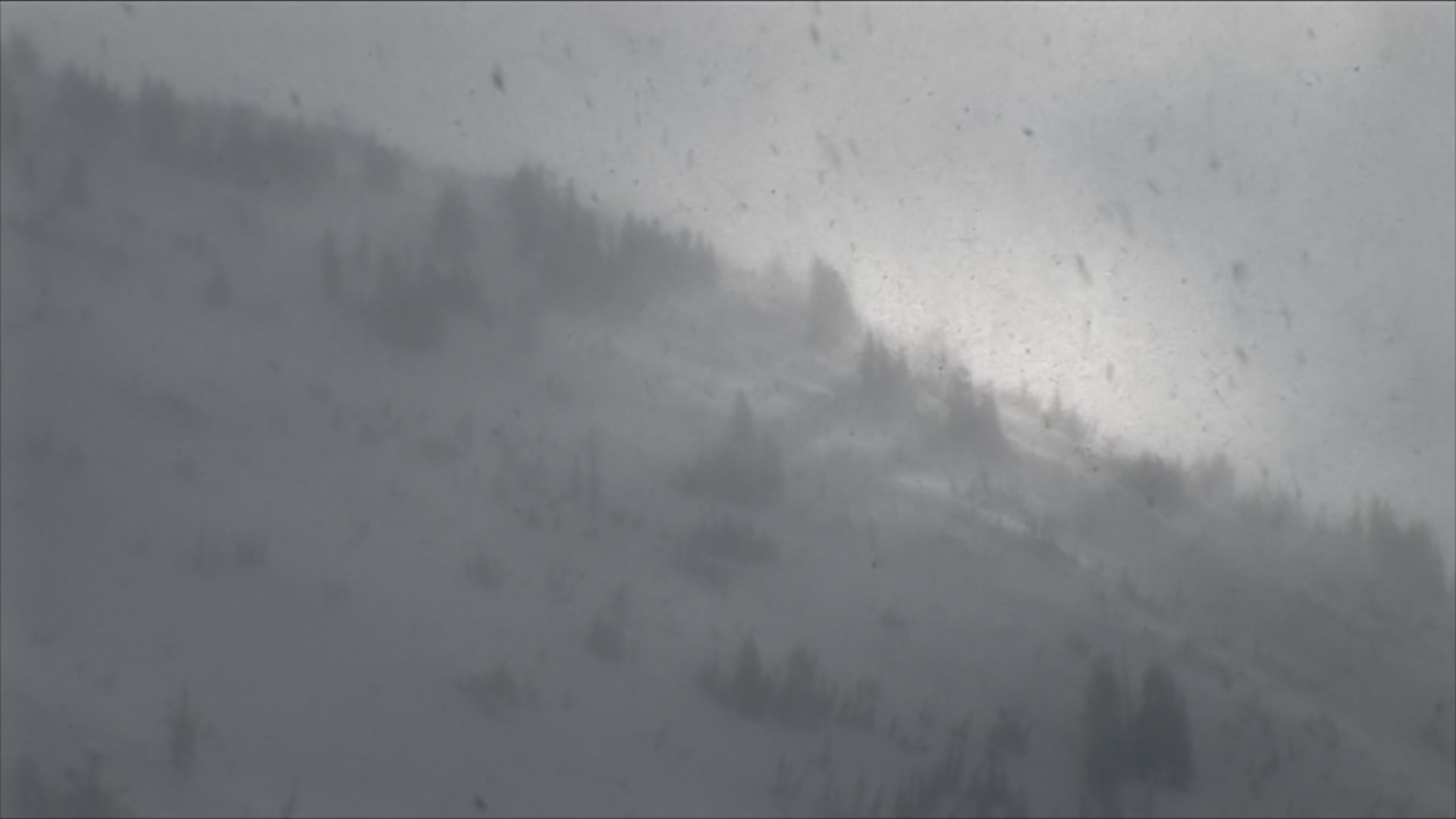 Blizzard on mountain ridge - winter storm, HD 1080