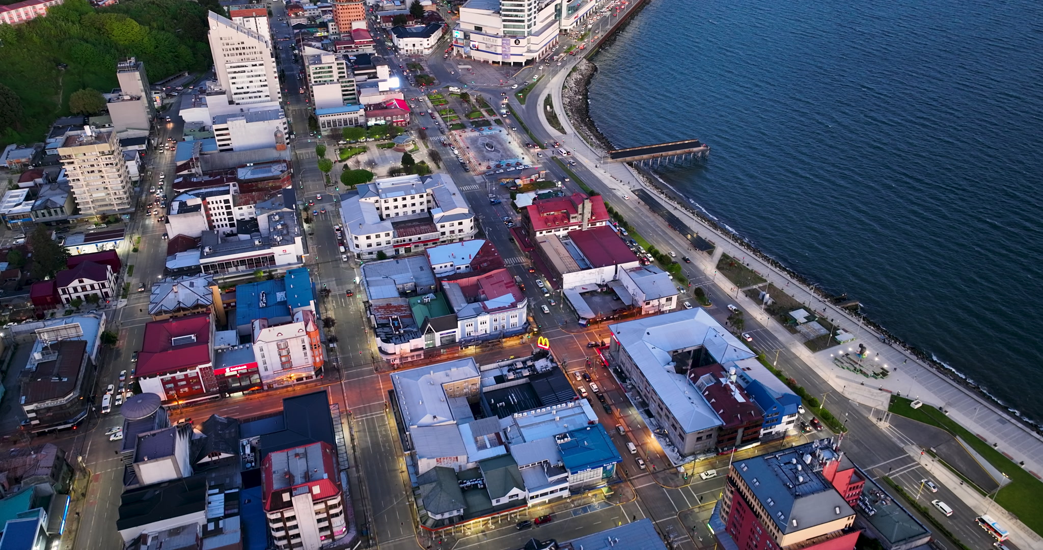 Cinematic Aerial Dolly Forward Over Downtown