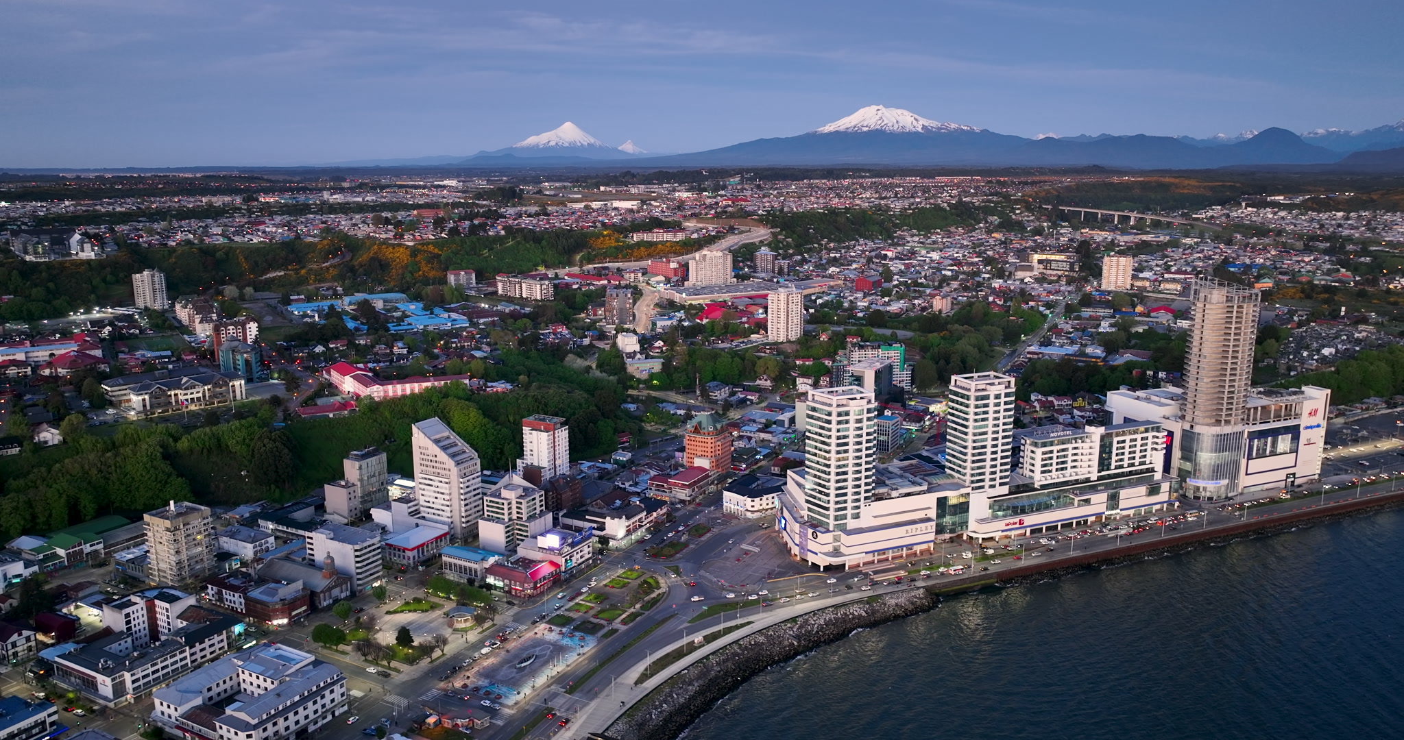 Tracking Right Aerial View of Volcano City