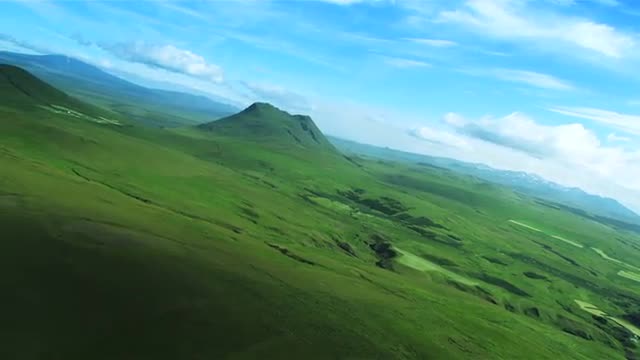 Aerial View of Dormant Volcanoes &amp; Fertile Land, Iceland