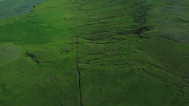 Aerial View of Dormant Volcanoes &amp; Fertile Land, Iceland