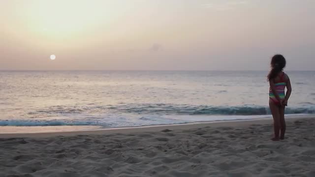 Little Girl Watching Sunset