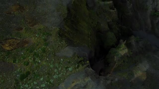 Aerial View of Rugged Volcanic Ridges, Iceland
