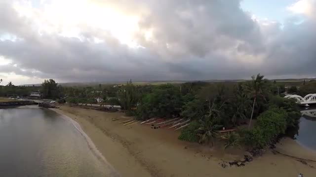 Haleiwa Canoe Club Sunrise Palm Trees River