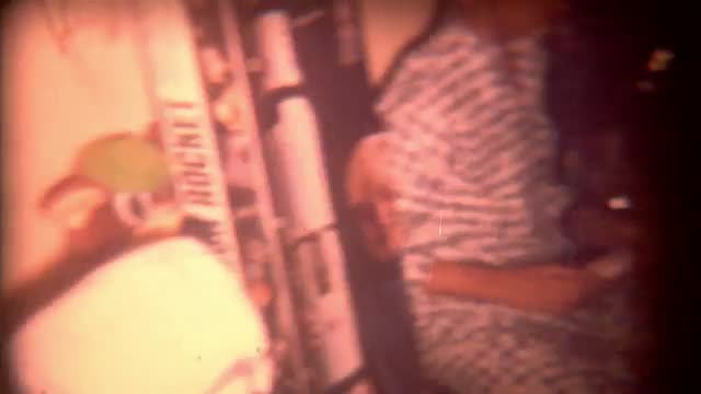 Vintage Film Christmas Morning Kids