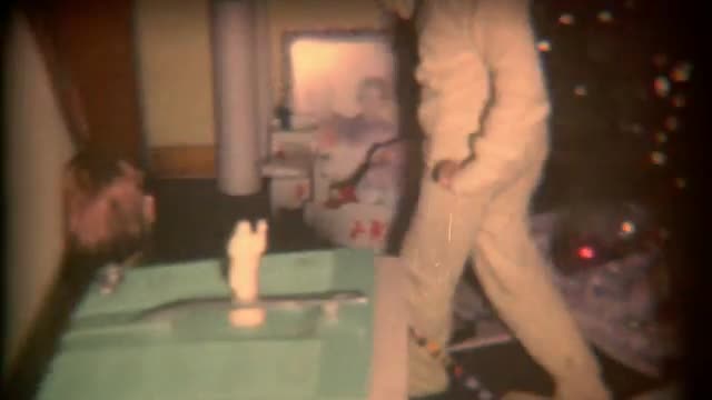 Vintage Film Christmas Morning Kids