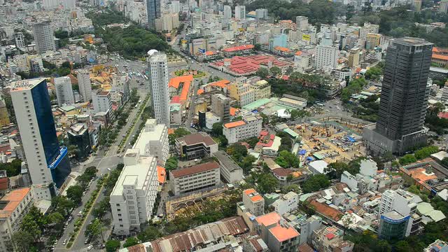 Time Lapse View of Traffic in Ho Chi Minh City  Vietnam from Above
