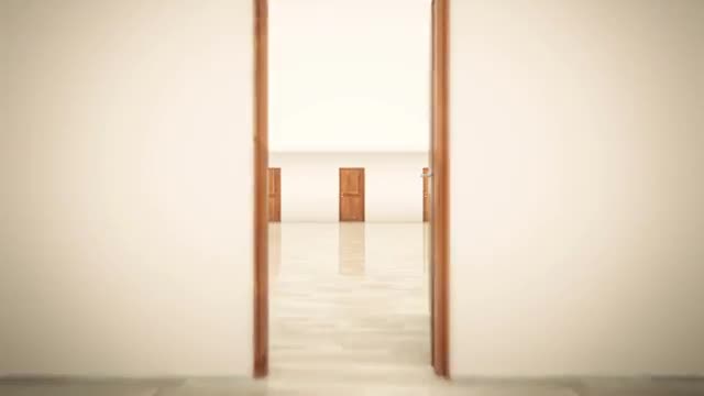 Infinite fly-through door animation.