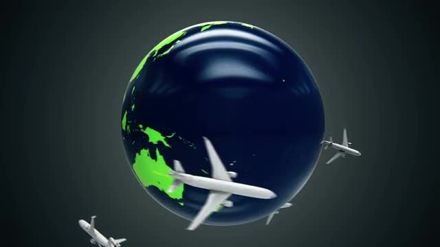 Airplanes around the world.