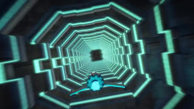 Sci-Fi Jet long open corridor space stars