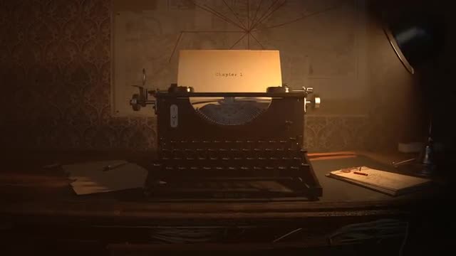 Typewriter On Desk. Vintage Old Writer Book