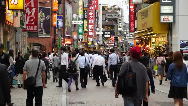Busy Shibuya Shopping District Daytime  - Shibuya, Tokyo Japan