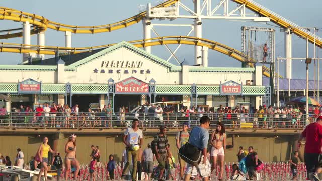 Time Lapse of The Santa Monica Pier Daytime - Los Angeles California