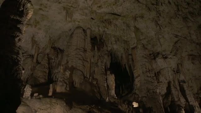 Beautiful Stalagmites And Stalactites Inside Karst Cave