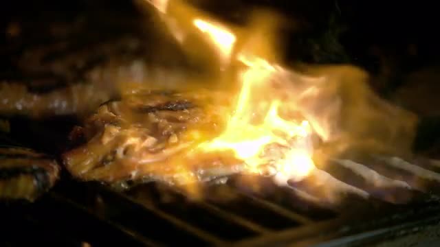 Salmon Grilled on Barbecue