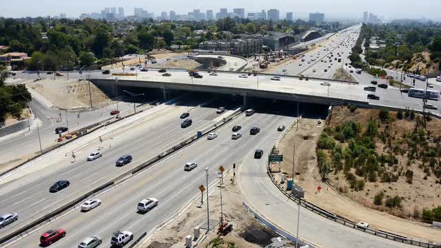 Time Lapse of Traffic on Busy Freeway in Los Angeles