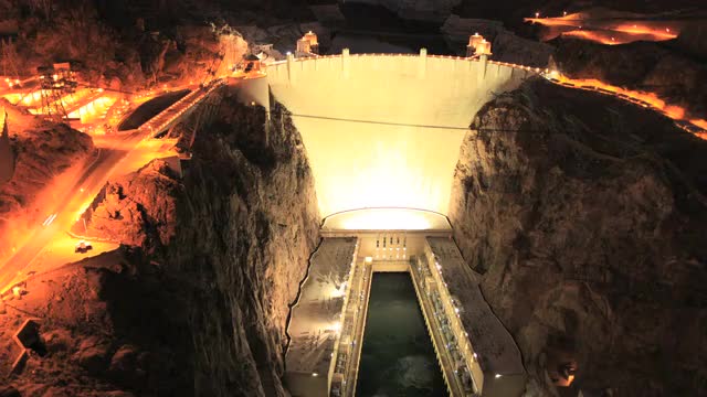 Hoover Dam at Sunset - Time Lapse - Clip 3 of 5