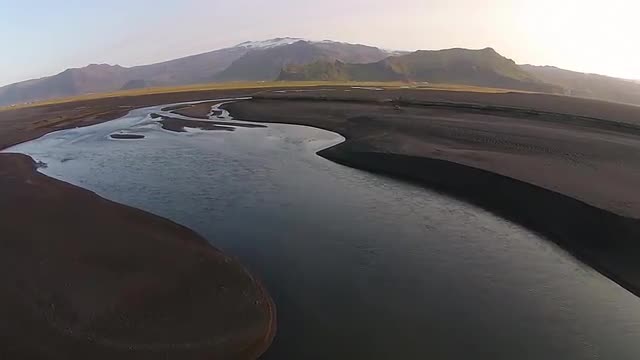 aerial drone of vast icelandic coast