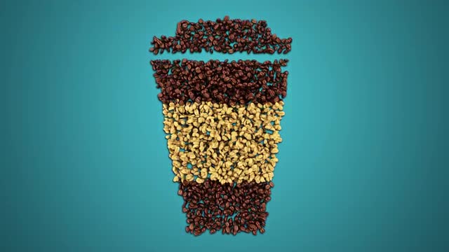 Paper Coffee Cup Made With Coffee Beans.