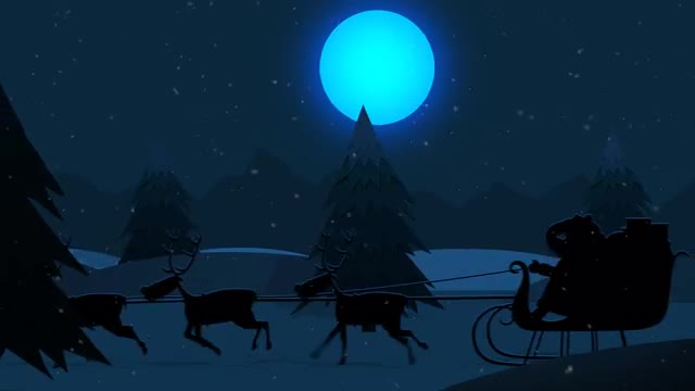 Santa Claus With Reindeers Riding On Snowy Landscape  Christmas Xmas holidays