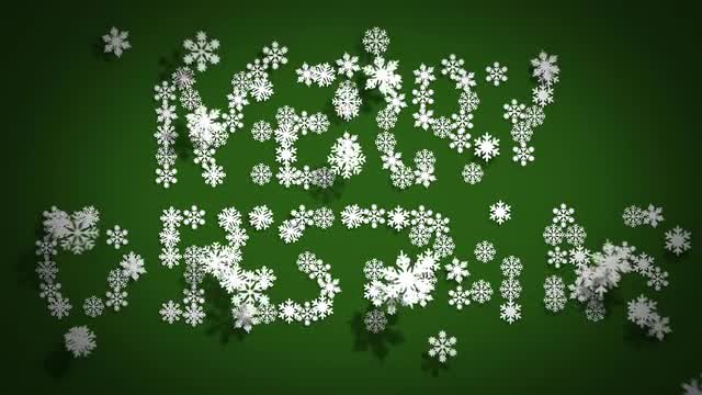 Merry Christmas Word Made Up Of Snowflakes Winter Xmas holidays