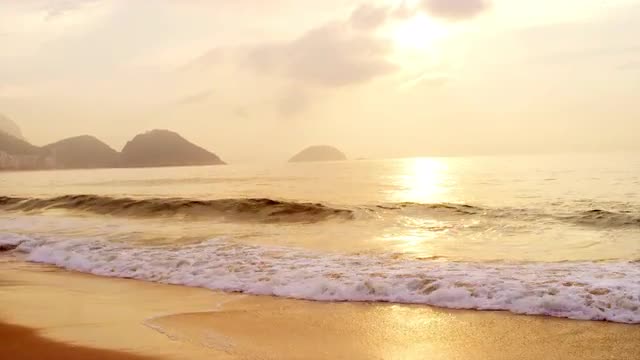 Ocean waves crashing on a beach in Brazil