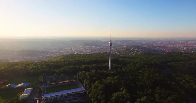 Tv Tower Stuttgart Medium Flyaround