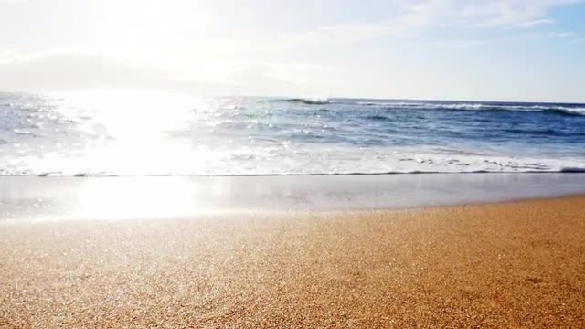 Ocean waves receding