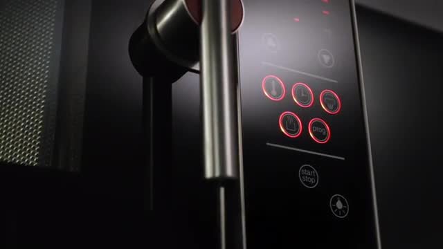 Oven door. Buttons light up.